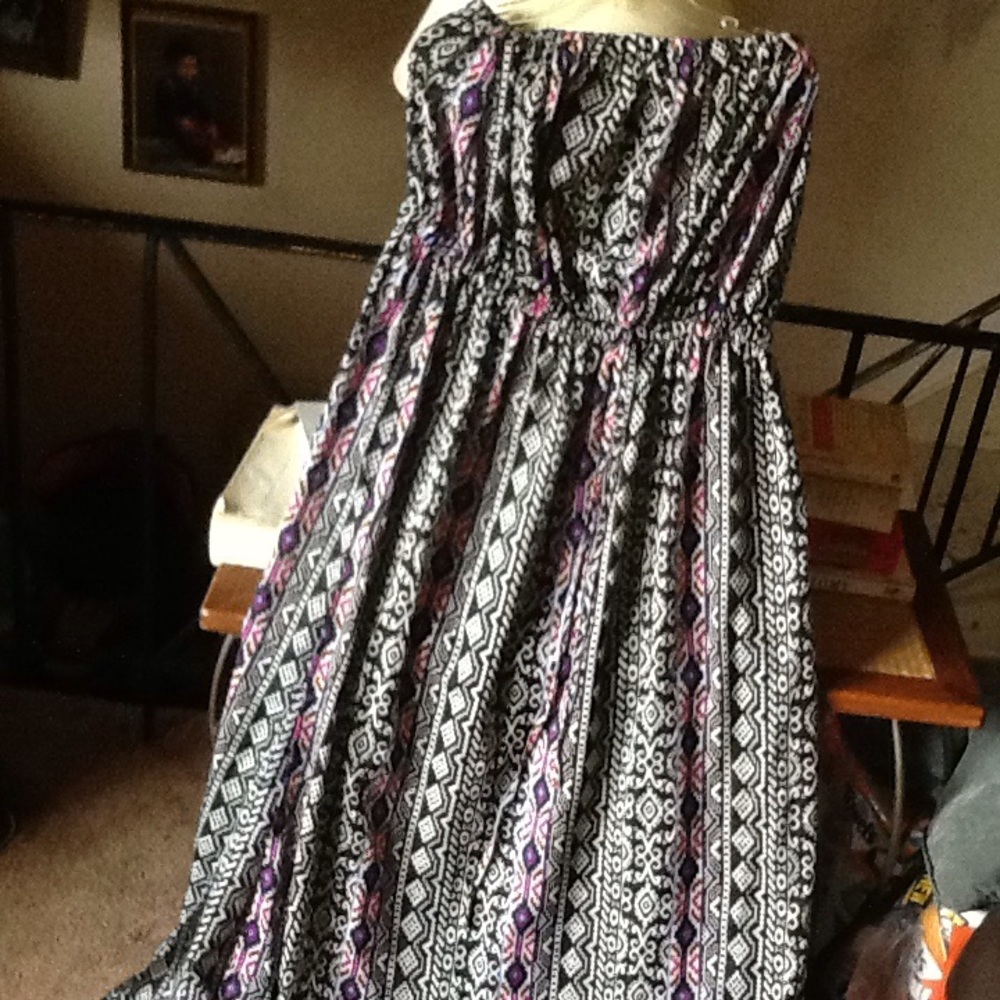 Forever 21 2x tribal print maxi dress splits onleg